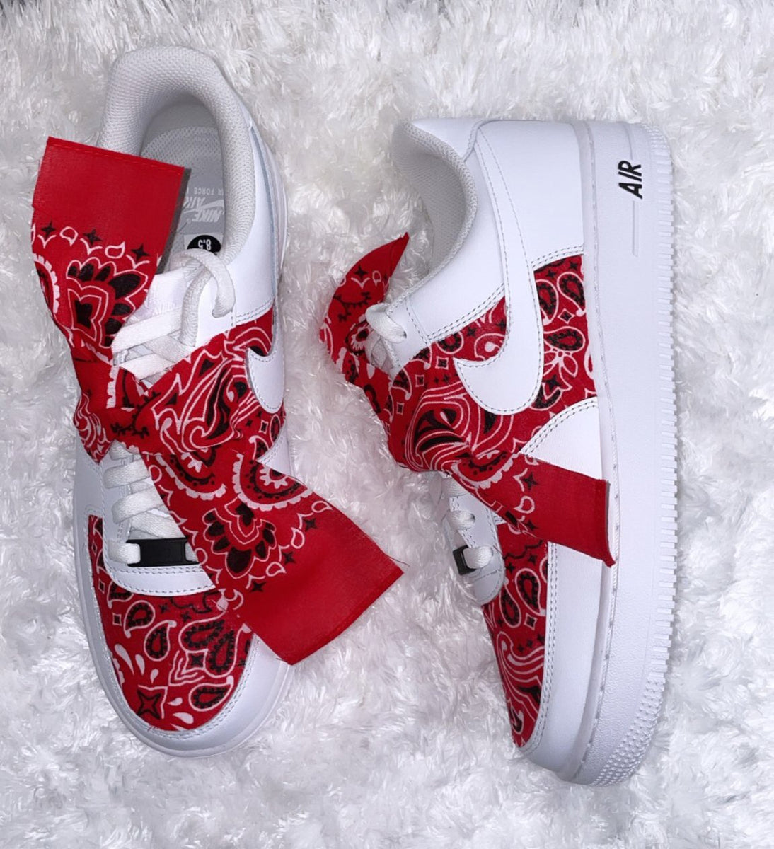 Air force 1 red on sale bandana